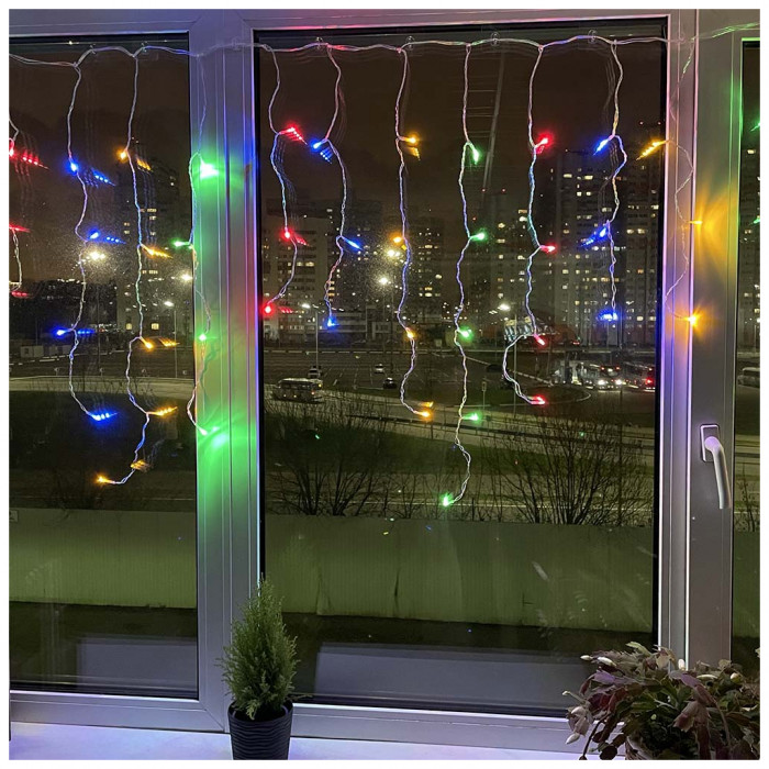 Гірлянда ColorWay Бахрома 3мx0.6м 100Led IP20 кольорова (CW-GF-100L36VMC)