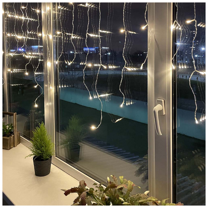 Гірлянда ColorWay Бахрома 3мx0.6м 100Led (IP20) теплий білий (CW-GF-100L36VWW)