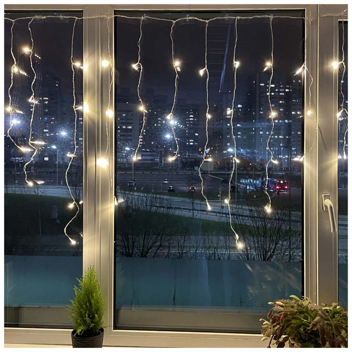 Гірлянда ColorWay Бахрома 3мx0.6м 100Led (IP20) теплий білий (CW-GF-100L36VWW)