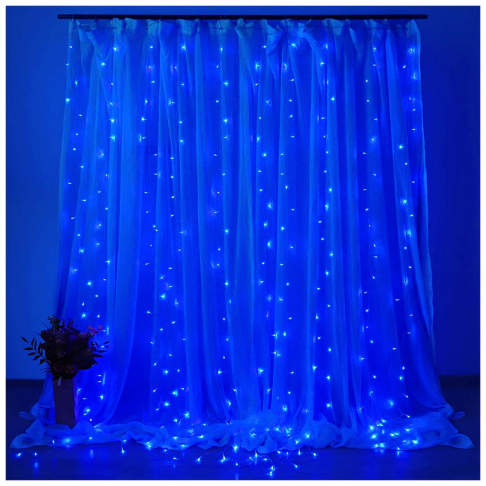 Гірлянда ColorWay штора водоспад 3x3м 300LED 220V синя (CW-GW-300L33VWFBL)
