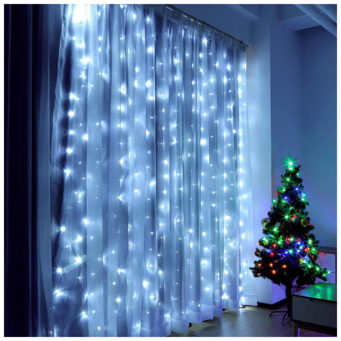 Гірлянда ColorWay штора водоспад 3x3м 300LED 220V холодний (CW-GW-300L33VWFCW)