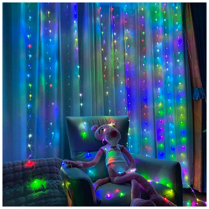 Гірлянда ColorWay штора водоспад 3x3м 300LED 220V кольорова (CW-GW-300L33VWFMC)