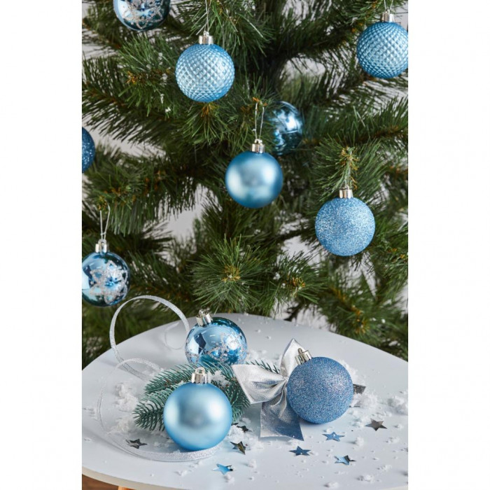 Ялинкова іграшка ColorWay Merry Christmas mix 24 шт (6 см) LIGHT BLUE (CW-MCB624LB)