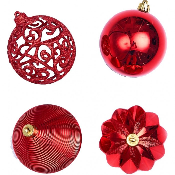 Ялинкова іграшка ColorWay Merry Christmas mix 16 шт (8 см) RED (CW-MCB816RED)