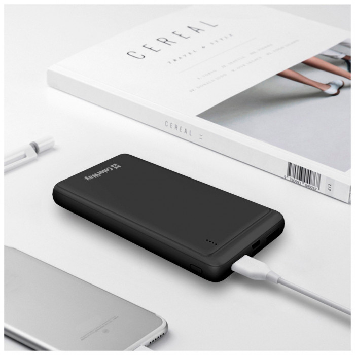 Батарея універсальна ColorWay 10 000 mAh Slim, Black (CW-PB100LPF2BK)