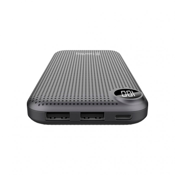 Батарея універсальна ColorWay 10 000 mAh Slim, LCD, Black (CW-PB100LPH2BK-D)