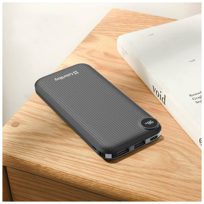 Батарея універсальна ColorWay 10 000 mAh Slim, LCD, Black (CW-PB100LPH2BK-D)
