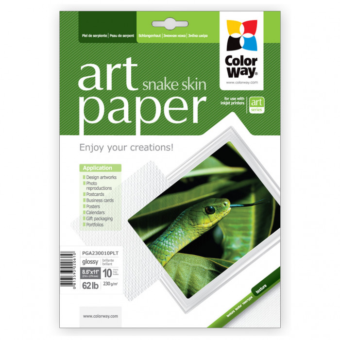 Папір ColorWay LT ART 230г/м, glossy snake, 10sh, OEM (PGA230010PLT_OEM)