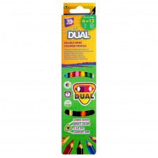 Олівці кольорові Cool For School DUA двосторонні, 6 шт (CF15146)