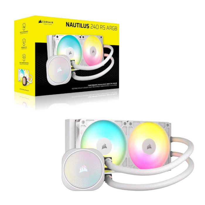 Система рідинного охолодження Corsair NAUTILUS 240 ARGB White (CW-9060094-WW)
