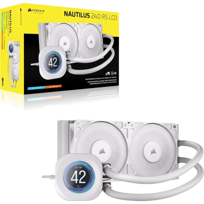 Система рідинного охолодження Corsair Nautilus 240 RS LCD White (CW-9061032-WW)