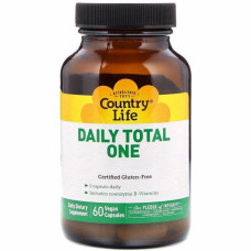 Мультивітамін Country Life Мультивітаміни для Дорослих з Залізом, Daily Total One, 60 ж (CLF8164)