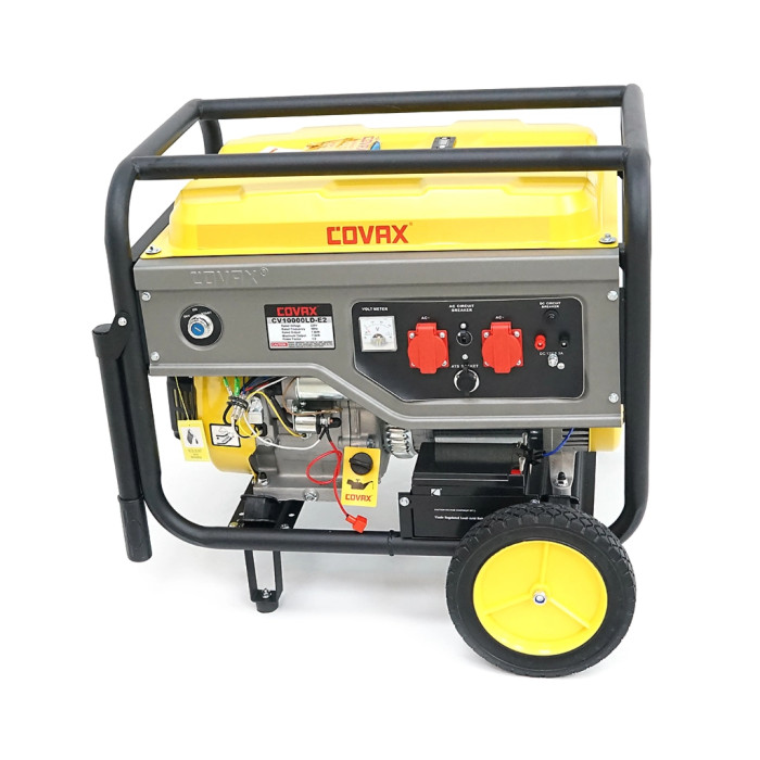 Генератор COVAX CV10000LD-E2, 7.0kW, 220V, 50Hz, DC12V, 18HP, ручний/електро стартер, 25L (CV10000LD-E2)