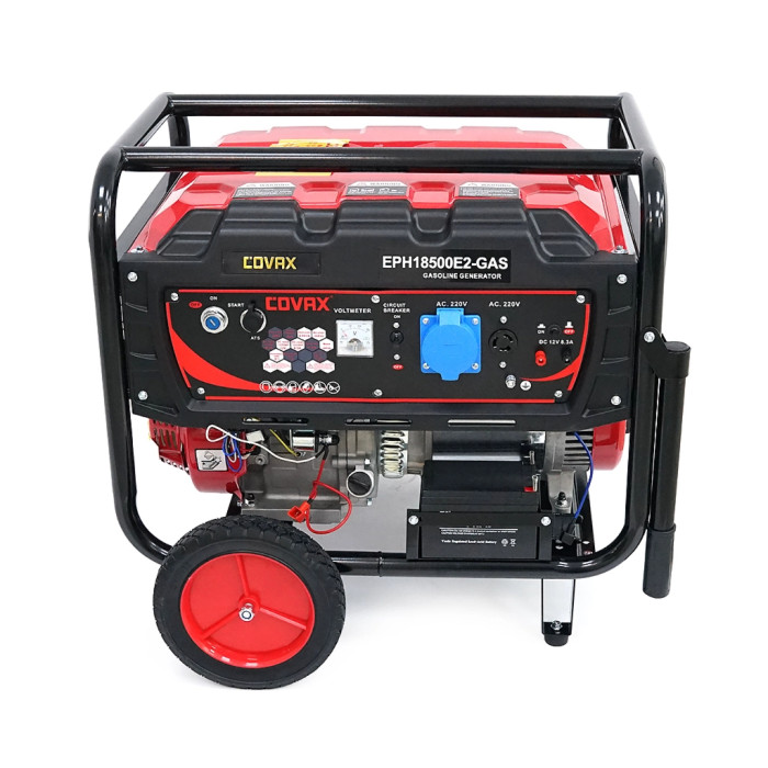 Генератор COVAX EPH18500E2-GAS, 9.0kW, бензин/газ, 220V, 50Hz, DC12V, 20HP, електро стартер, 25L (EPH18500E2-GAS)
