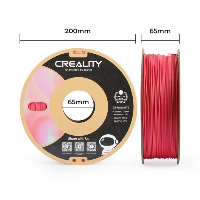 Пластик для 3D-принтера Creality PLA matte 1кг, 1.75мм, red strawberry (3301010300)