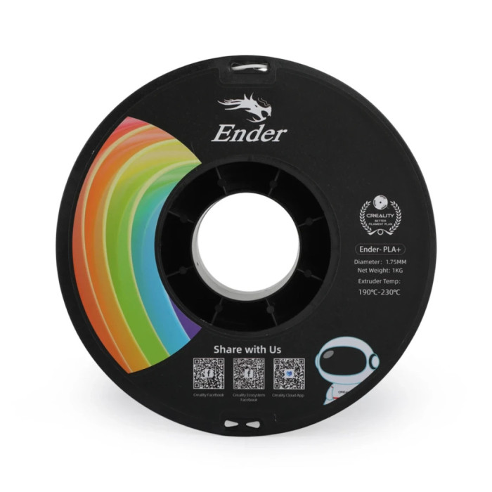 Пластик для 3D-принтера Creality PLA+ 1кг, 1.75мм, white (3301010305)
