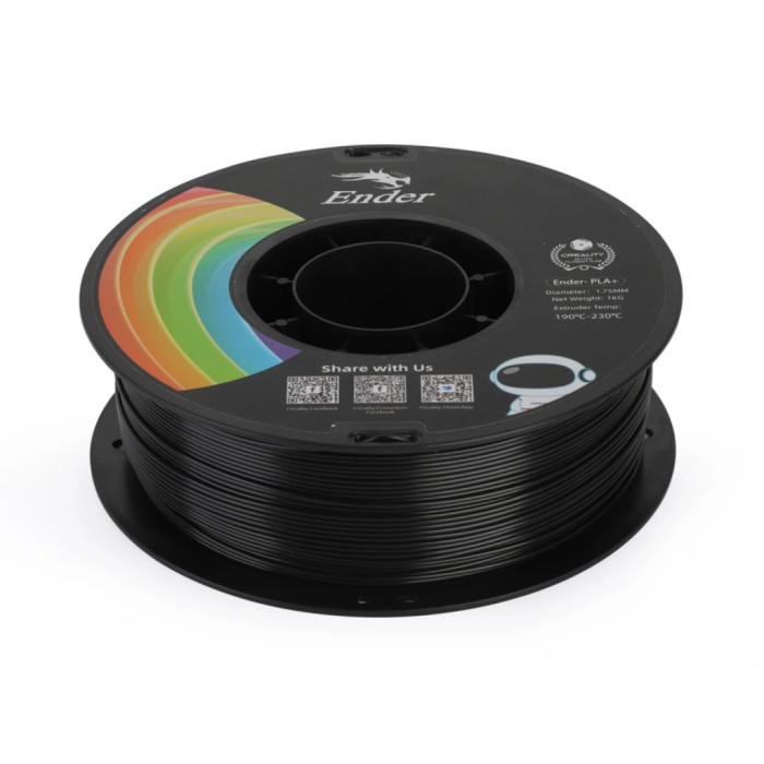 Пластик для 3D-принтера Creality PLA+ 1кг, 1.75мм, black (3301010306)