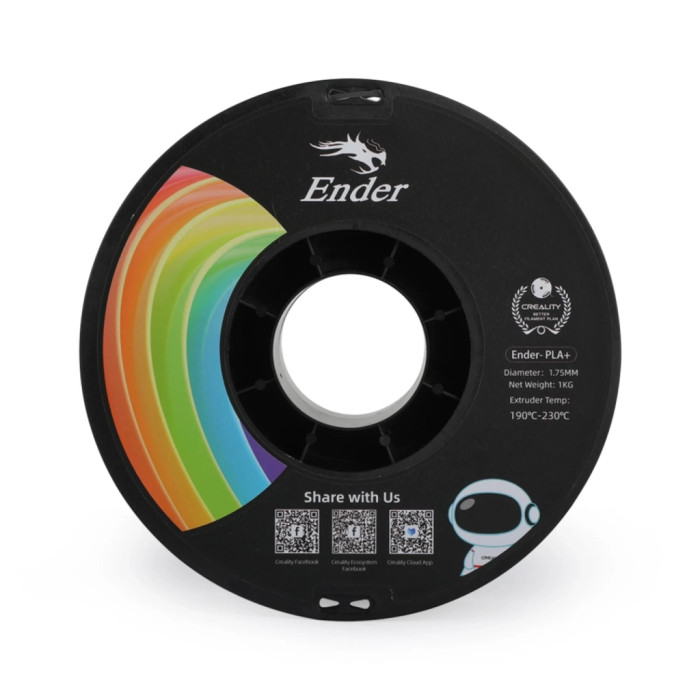 Пластик для 3D-принтера Creality PLA+ 1кг, 1.75мм, black (3301010306)