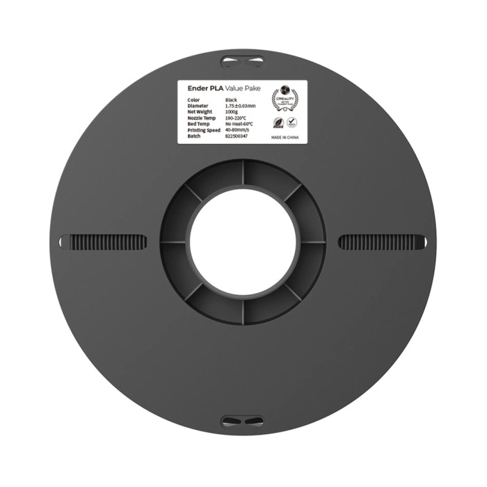 Пластик для 3D-принтера Creality PLA 2x1кг, 1.75мм, white+black (3301010337)