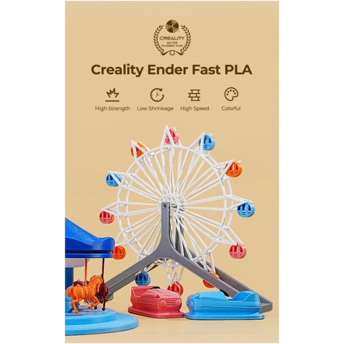 Пластик для 3D-принтера Creality PLA Fast, Ender, 1.75мм black1kg+white 1kg (3301010395)