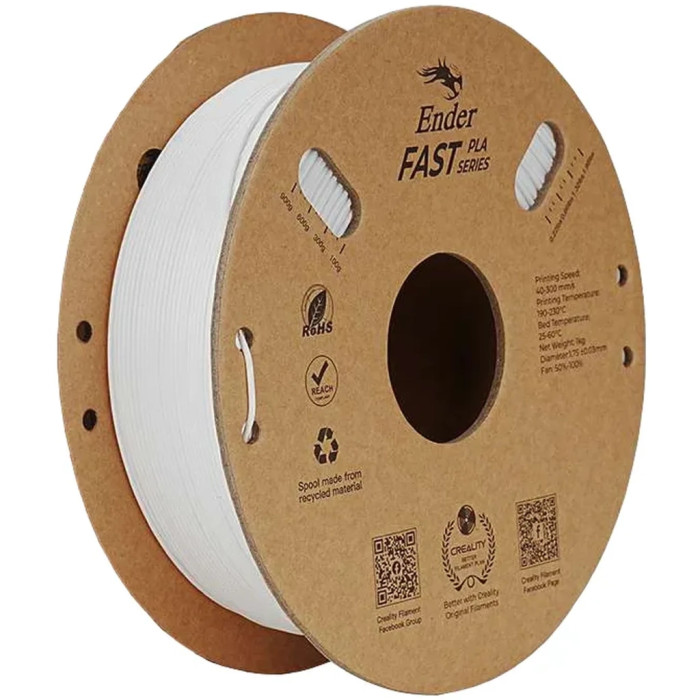 Пластик для 3D-принтера Creality PLA Fast, Ender, 1.75мм, white, 2x1кг (3301010396)