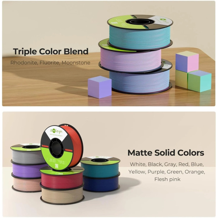 Пластик для 3D-принтера Creality Soleyin matte 1кг, 1.75мм, gray (3301010517)
