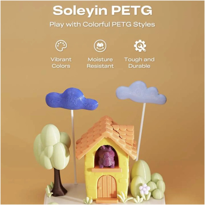 Пластик для 3D-принтера Creality Soleyin PETG 1.75мм, 1кг, black (3301030163)