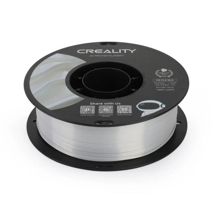 Пластик для 3D-принтера Creality PLA silky shine 1кг, 1.75мм, silver (3301120007)