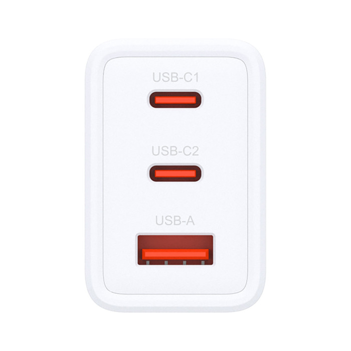 Зарядний пристрій D-Link 2xUSB-C + 1xUSB-A 65W GaN white (DCP-651)