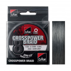 Шнур DAM CROSSPOWER 8-BRAID 110м 0,10мм 5,4кг/12Lb (dark grey) (60077)