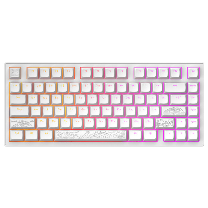 Клавіатура Dark Project ALU81 Terra Nostra PBT RGB Mech G3MS Moonstone White (DPKB_NOSTRA_81_ANSI_WHITE_UA)