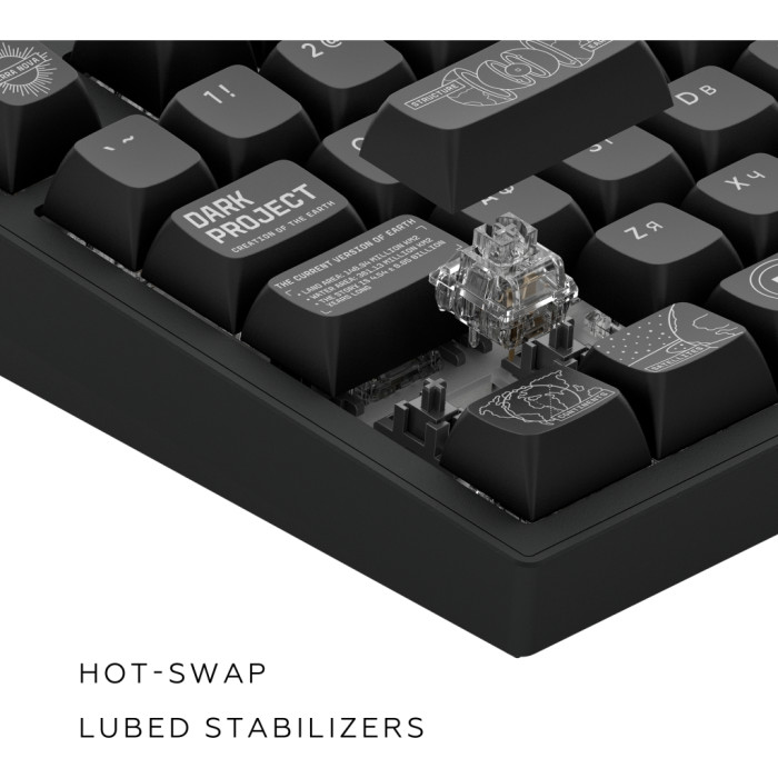 Клавіатура Dark Project ALU81 Terra Nova PBT RGB Mech G3MS Moonstone Black (DPKB_NOVA_81_ANSI_BLACK_UA)