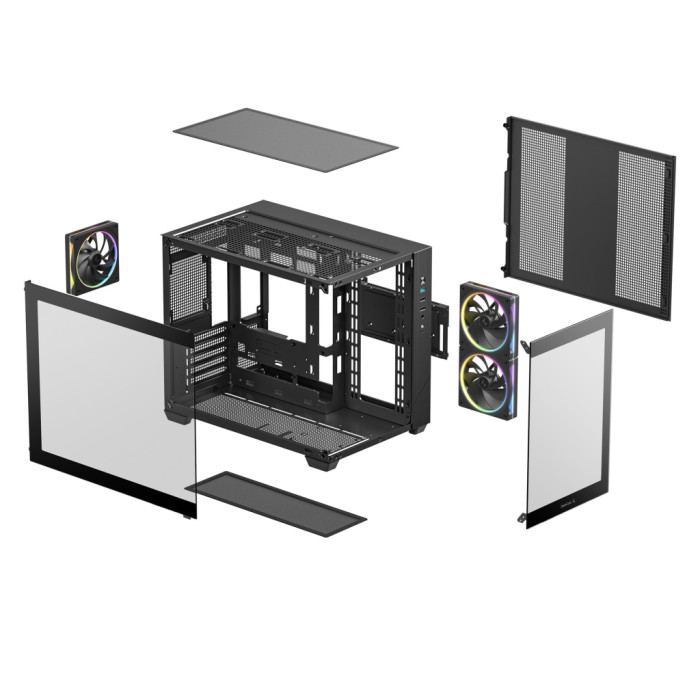Корпус для ПК Deepcool CG330 3F Black (R-CG330-BKNGM3-G)