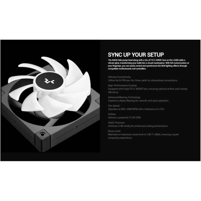 Система рідинного охолодження Deepcool LQ360 Black (R-LQ360-BKLSMW-G-1)