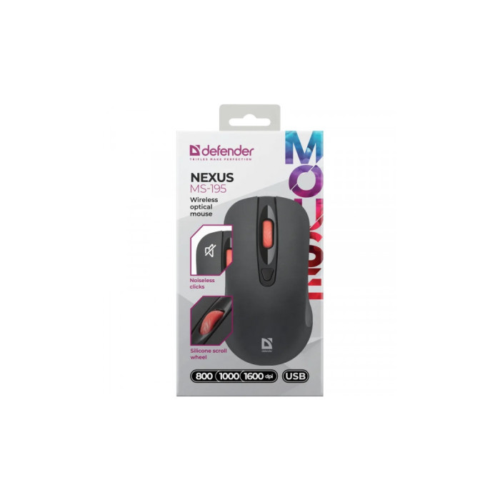 Мишка Defender Nexus MS195 Wireless Black (52195)