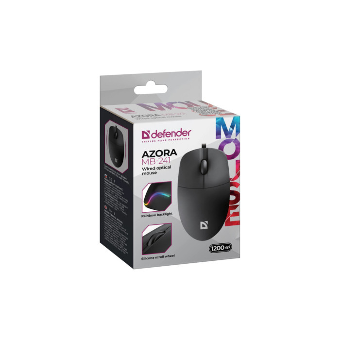 Мишка Defender Azora MB-241 LED USB Black (52241)
