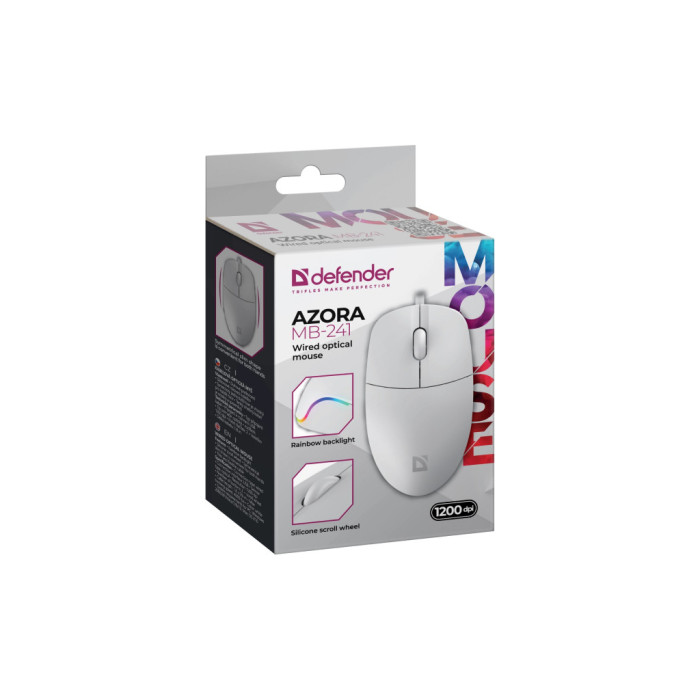 Мишка Defender Azora MB-241 LED USB White (52242)