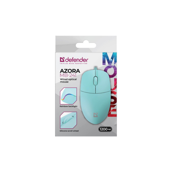 Мишка Defender Azora MB-241 LED USB Blue (52243)