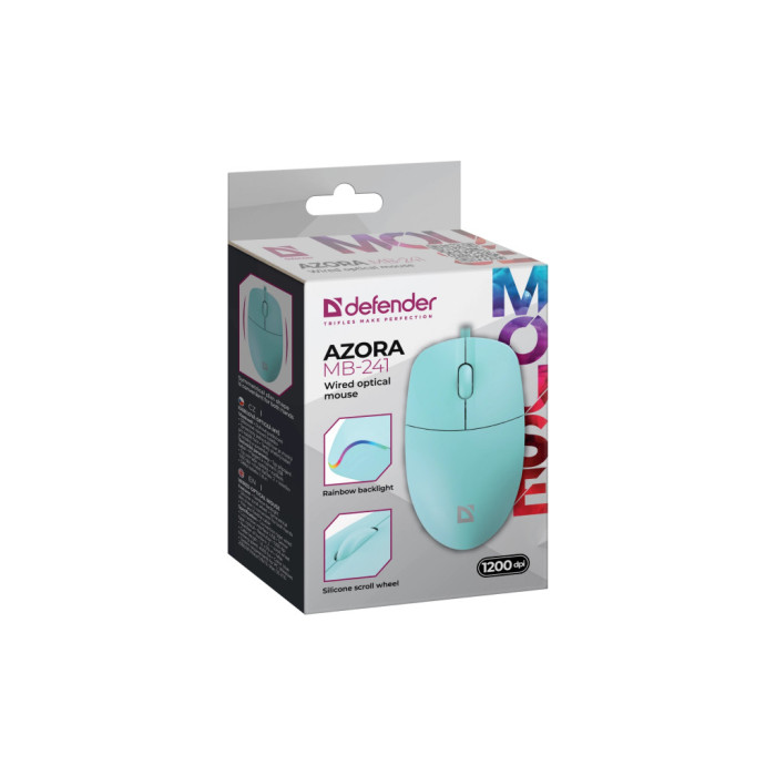 Мишка Defender Azora MB-241 LED USB Blue (52243)