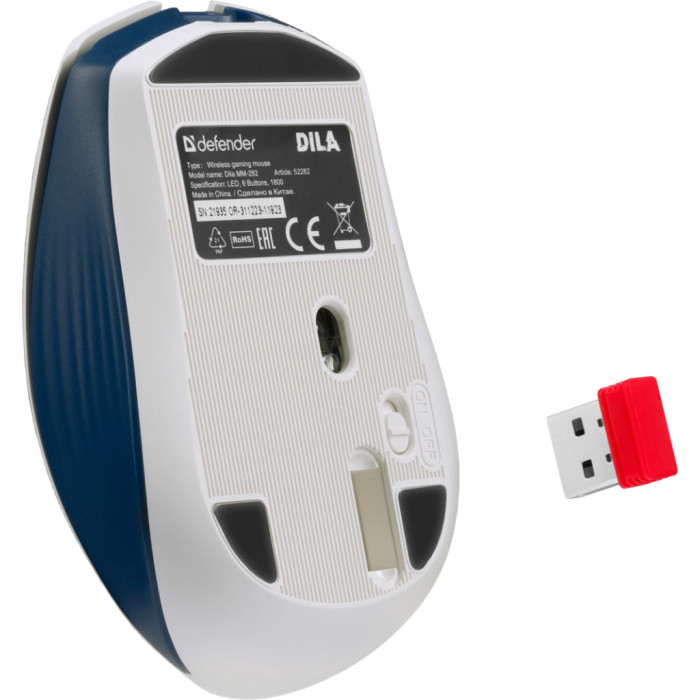 Мишка Defender Dila MM-282 Wireless White/Blue (52282)