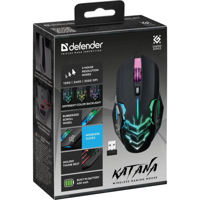 Мишка Defender Katana GM-511 LED Wireless Black (52511)