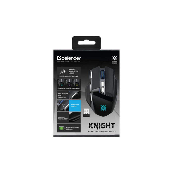 Мишка Defender Knight GM-885 Wireless Black (52885)