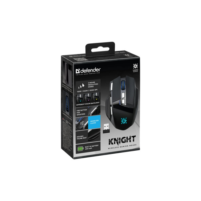 Мишка Defender Knight GM-885 Wireless Black (52885)