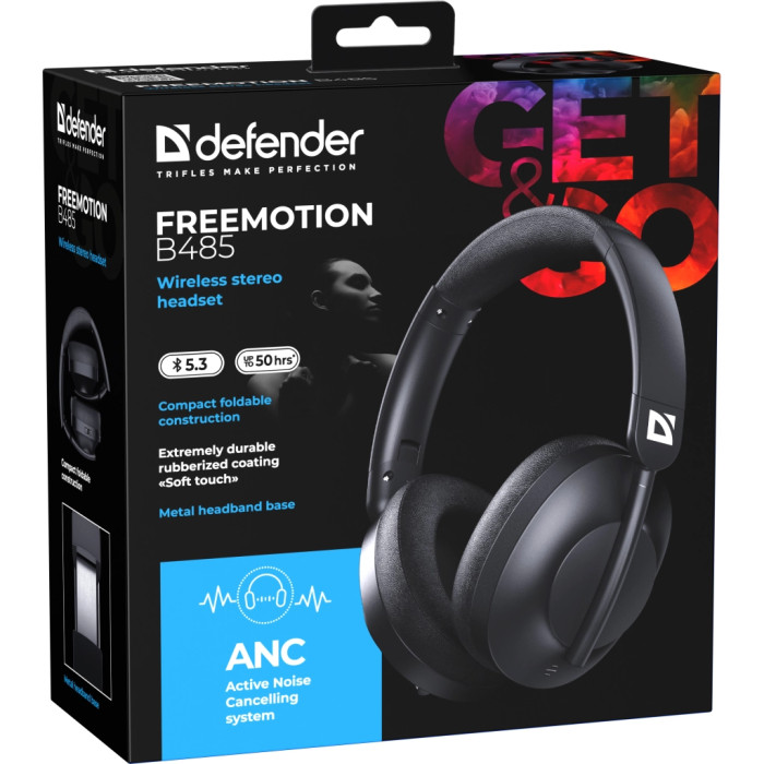 Навушники Defender FreeMotion B485 Bluetooth ANC Black (63485)
