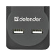 Мережевий фільтр живлення Defender DFS 751, 1.8m, 5роз., 2xUSB (99751)