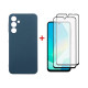 Чохол до мобільного телефона Dengos Samsung Galaxy A16 Carbon + glass 2pcs (Blue) (DG-CTG2P-07)
