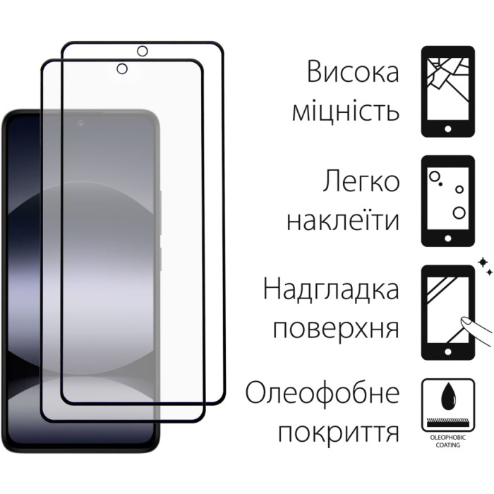 Чохол до мобільного телефона Dengos Xiaomi Redmi Note 14S Carbon + glass 2pcs (Purple) (DG-CTG2P-16)