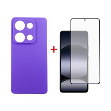 Чохол до мобільного телефона Dengos Xiaomi Redmi Note 14S Carbon + glass (Purple) (DG-KM-146)
