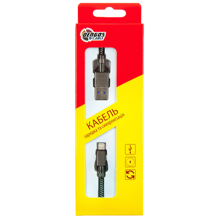 Дата кабель USB 3.0 AM to Lightning 1.0m 4A black Dengos (NTK-L-KPR-USB3-BLACK)