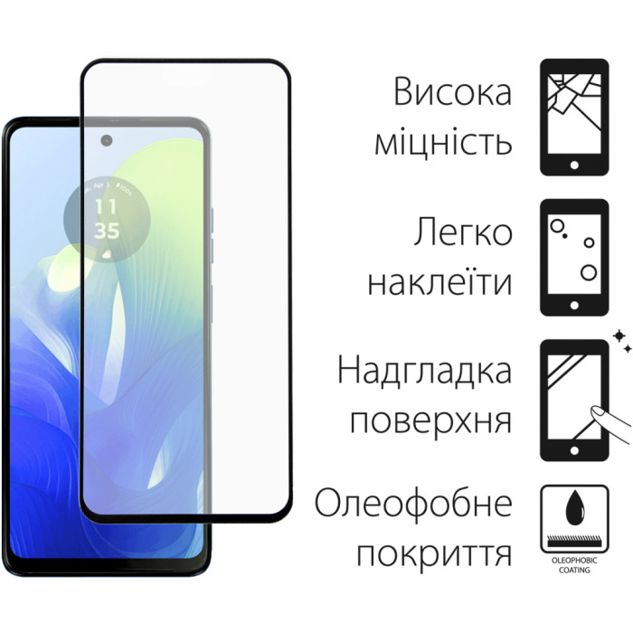 Скло захисне Dengos Full Glue Motorola Moto G04 (black) (TGFG-354)